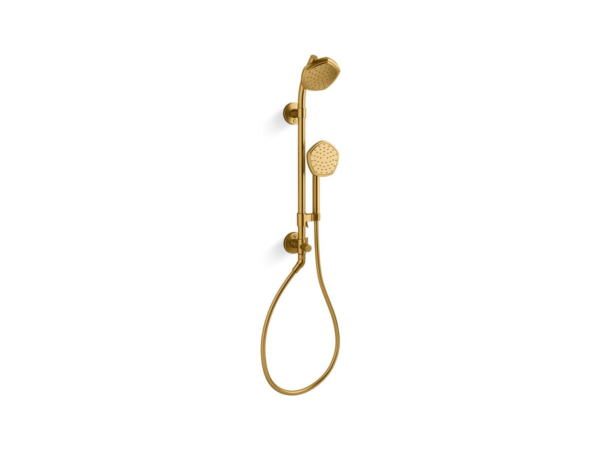 Kohler Occasion HydroRail-S Shower Column Kit, 1.75 GPM | K-27119-G – Vibrant Brushed Moderne Brass
