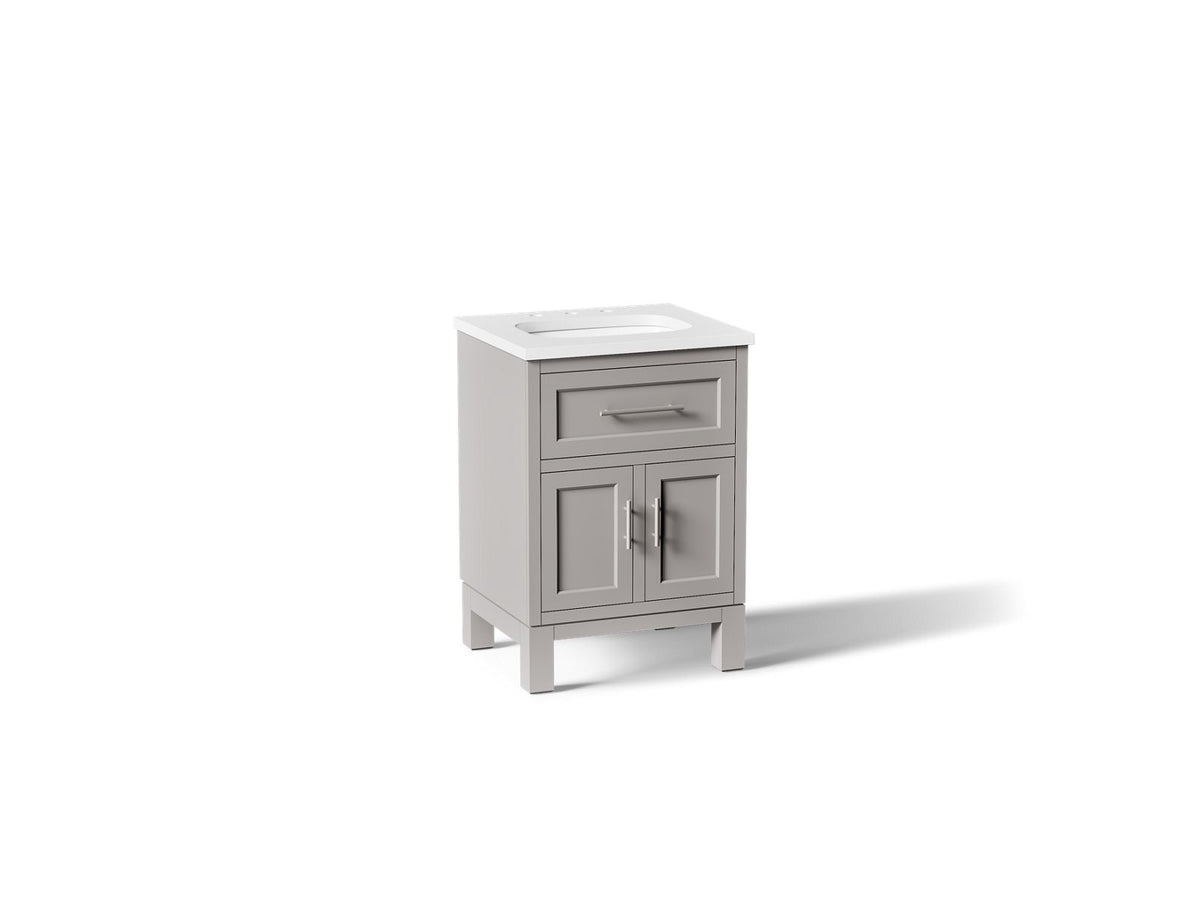 Kohler Quo 24-Inch Vanity Cabinet with Sink and Quartz Top | K-28379-ASB – Mohair Grey