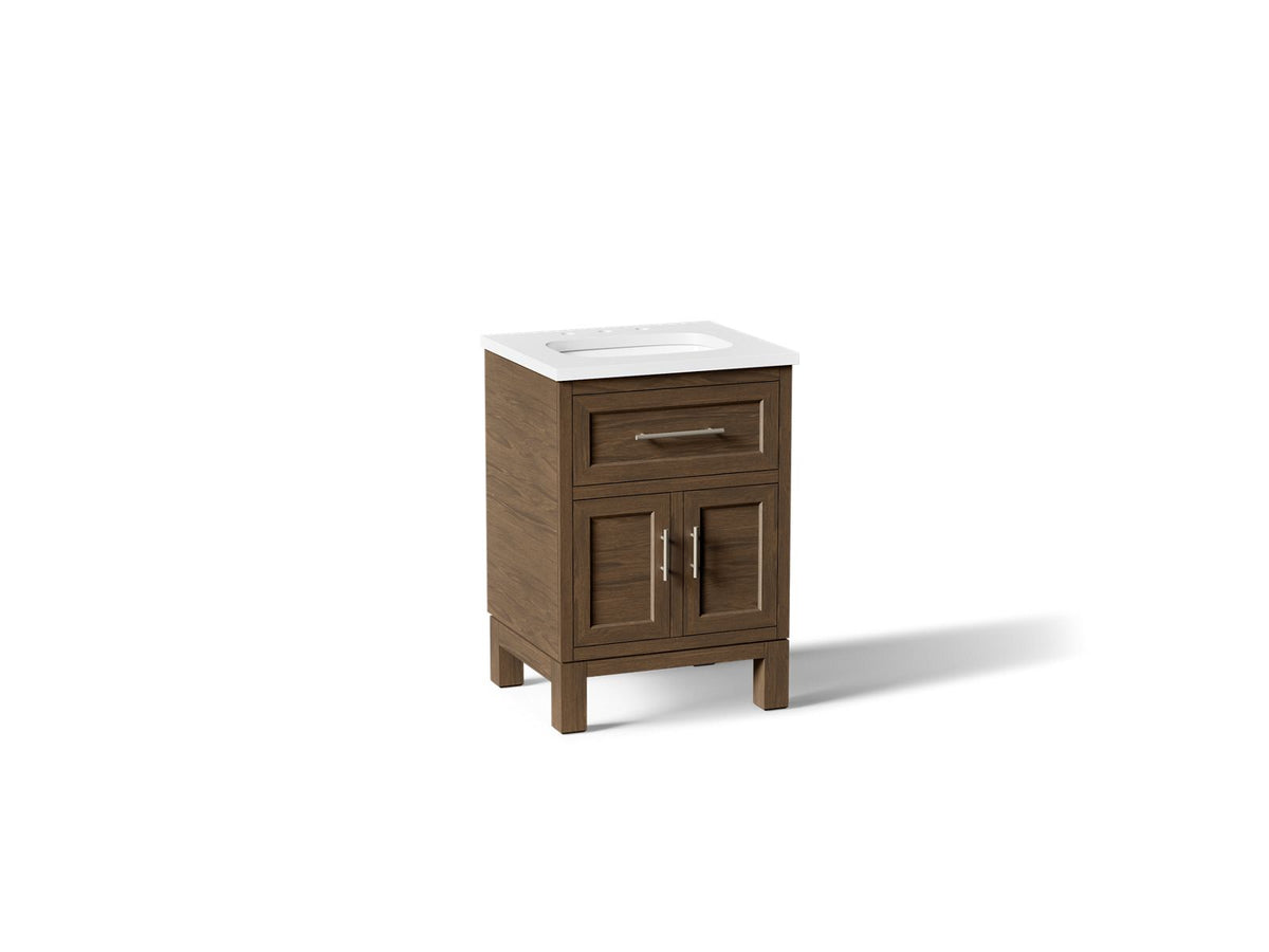 Kohler Quo 24-Inch Vanity Cabinet with Sink and Quartz Top | K-28379-ASB – Draper Oak