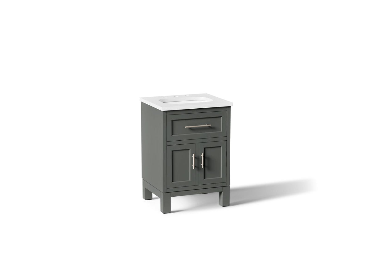 Kohler Quo 24-Inch Vanity Cabinet with Sink and Quartz Top | K-28379-ASB – Umbral Green