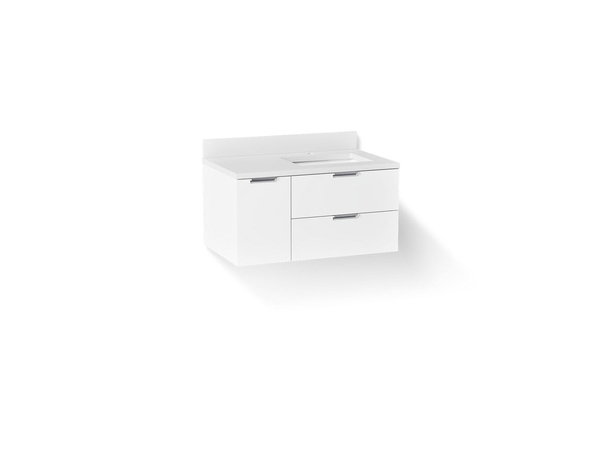 Kohler Maxstow 36-Inch Wall-Hung Vanity with Sink and Quartz Top | K-34655 – White