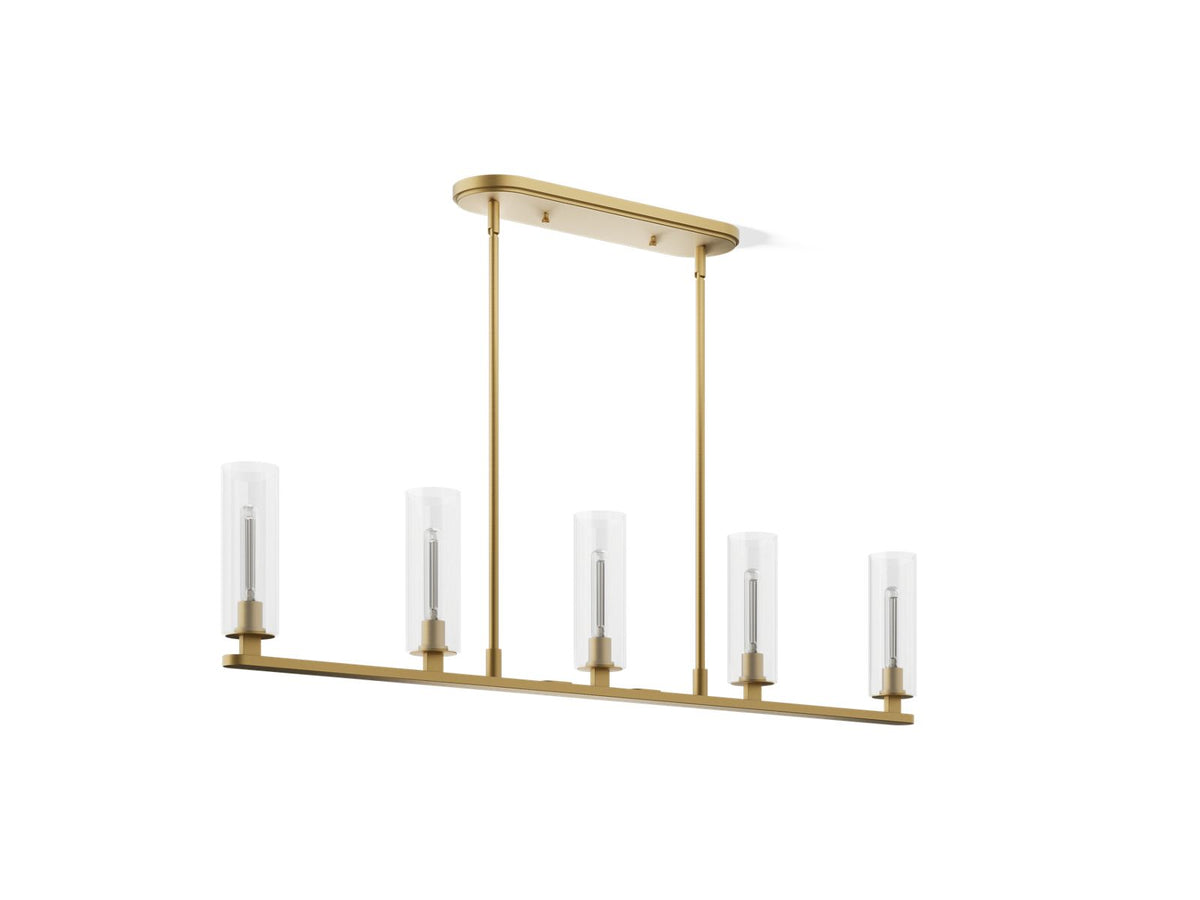 Kohler Crue® 45" linear chandelier — Brushed Moderne Brass