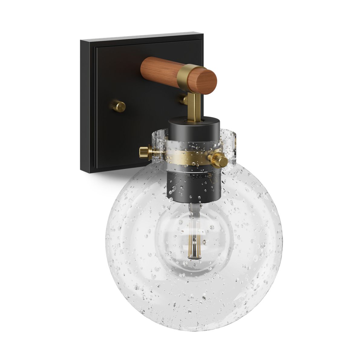 Kohler Holt® One-light sconce — Black with Brass Trim