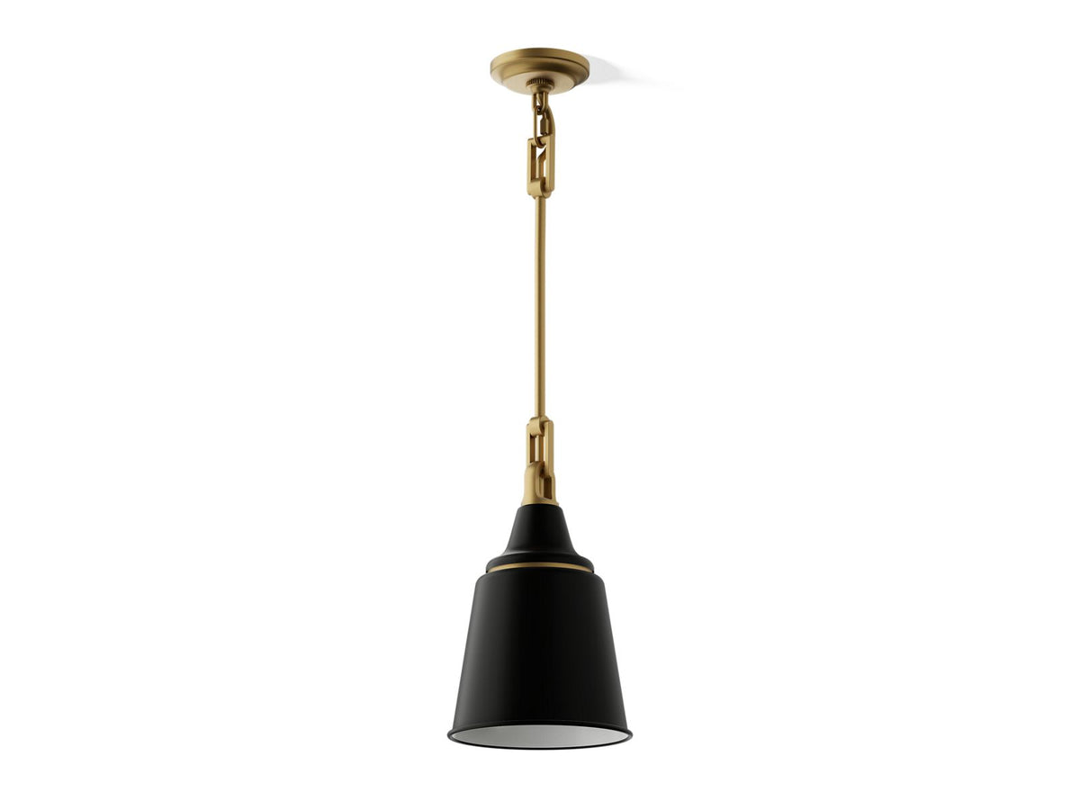 Kohler varla-9-pendant-42201-pe01 — Black with Brass Trim — 42201-PE01-BML
