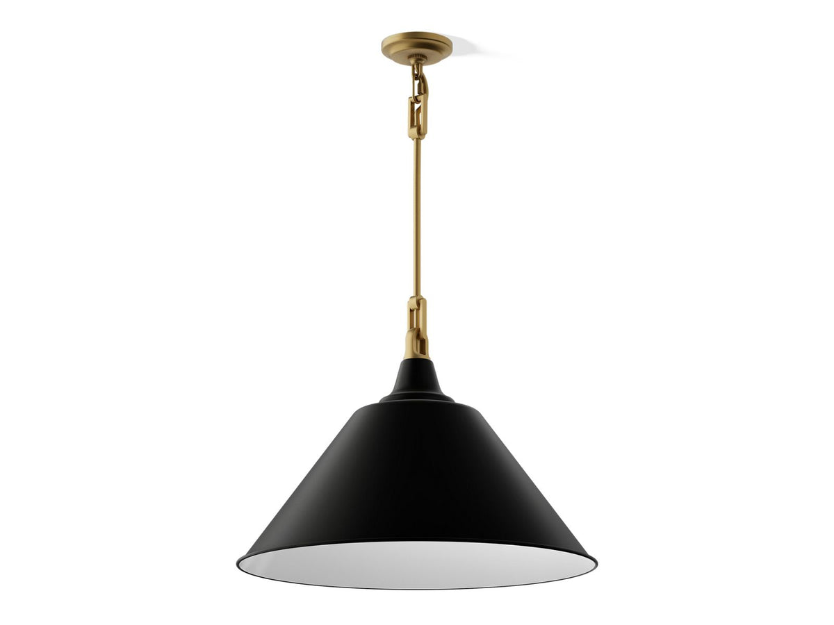 Kohler Varla™ 24" pendant — Black with Brass Trim