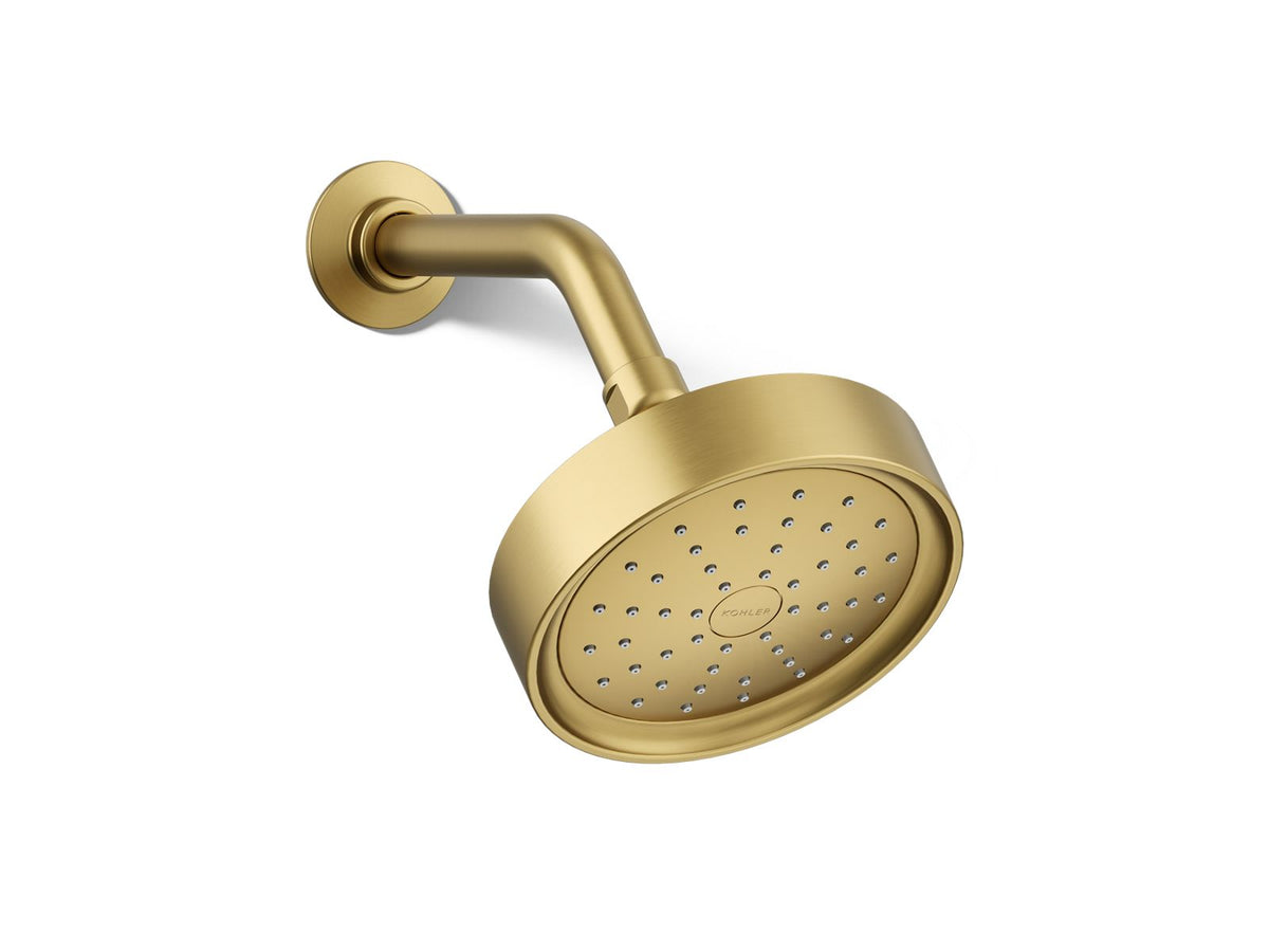 Kohler Purist Single-Function Showerhead, 2.5 GPM | K-965-AK – Vibrant Brushed Moderne Brass