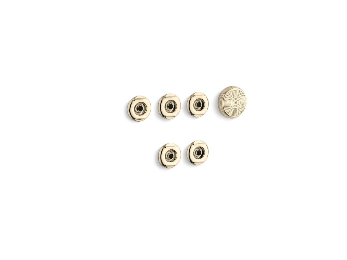 Kohler Flexjet® Whirlpool trim kit with five jets – Vibrant French Gold – K-9695-AF