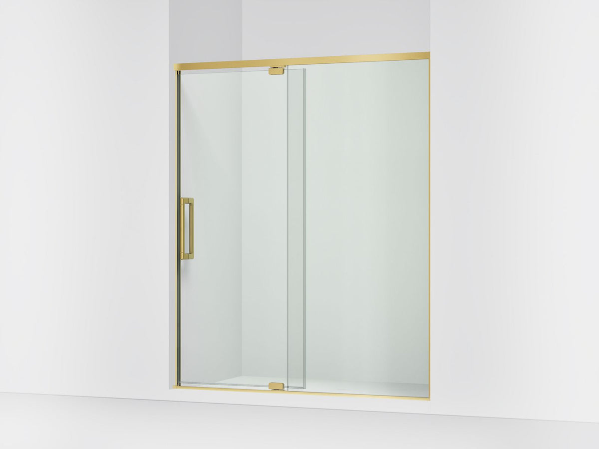 Kohler Statement 60–66 x 76-Inch Pivot Shower Door | K-CA41374-8L – Vibrant Brushed Moderne Brass