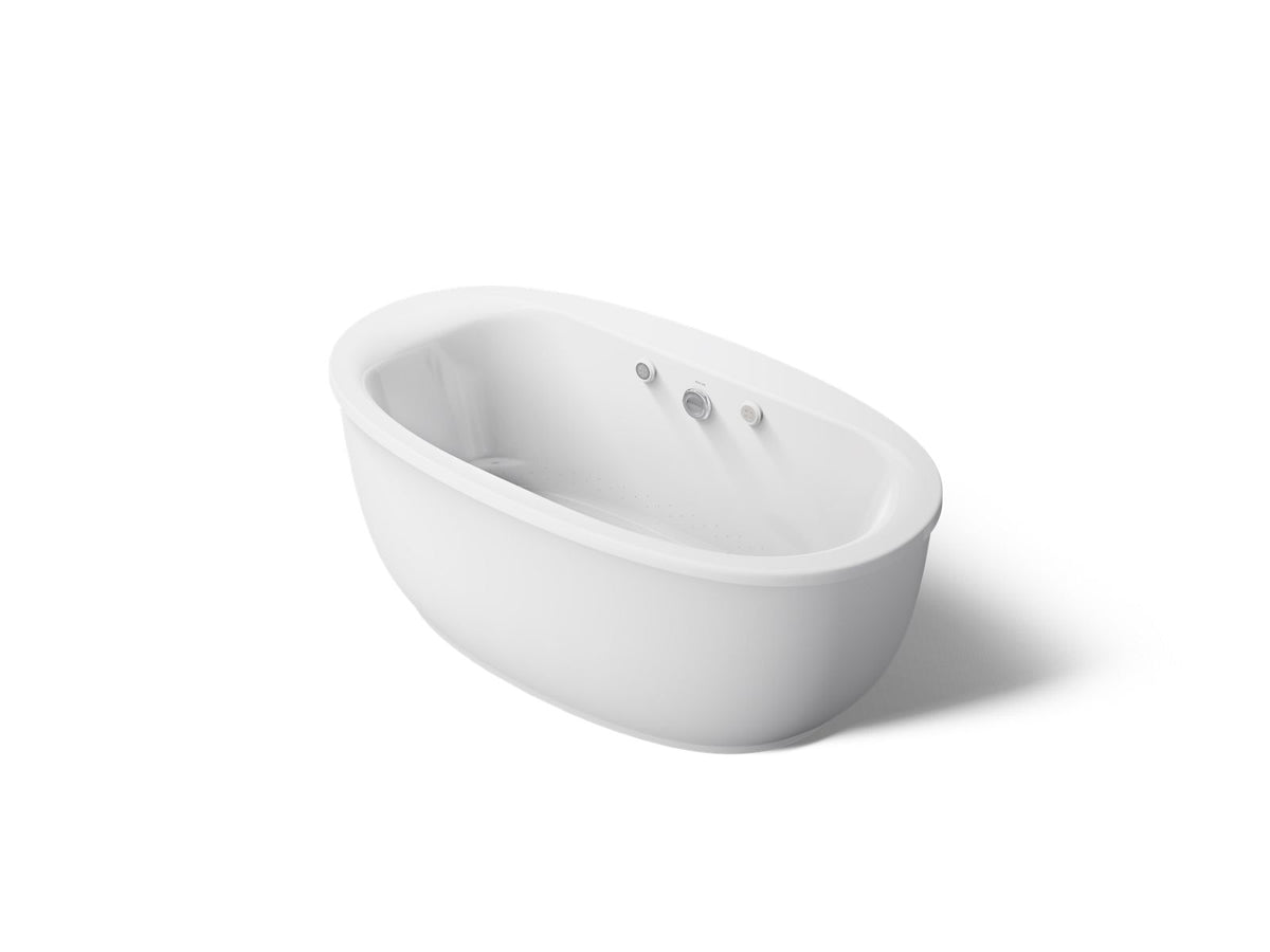 Sunstruck® 65-1/2" x 35-1/2" freestanding Heated BubbleMassage™ air bath with Bask® heated surface and fluted shroud