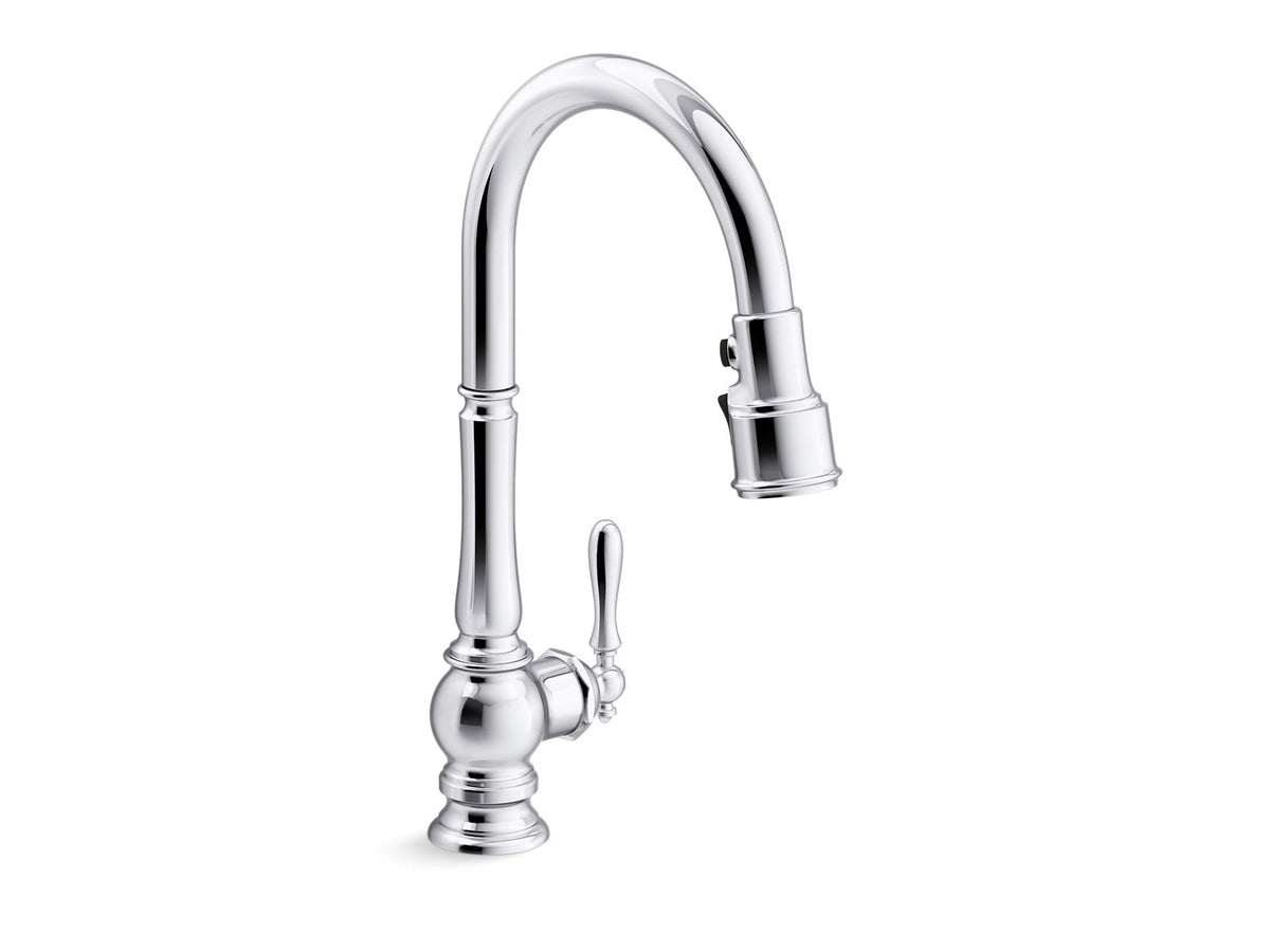 Artifacts® Touchless pull-down kitchen sink faucet with three-function sprayhead