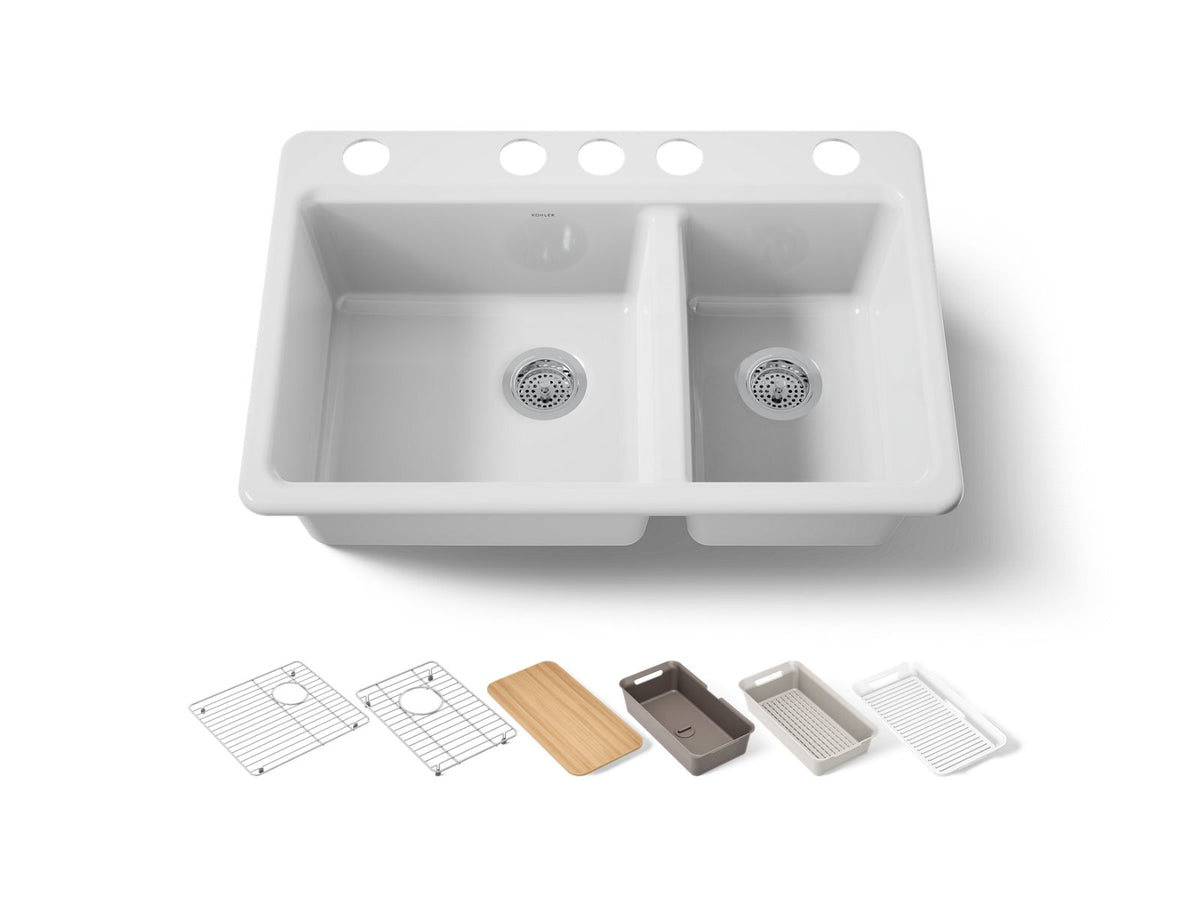 Riverby® 33" undermount double-bowl workstation kitchen sink