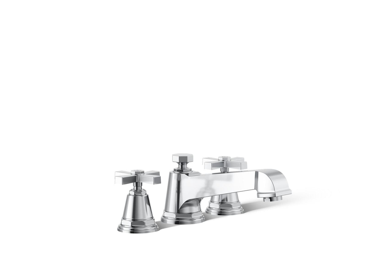 Pinstripe® Pure Deck-mount bath faucet trim with cross handles