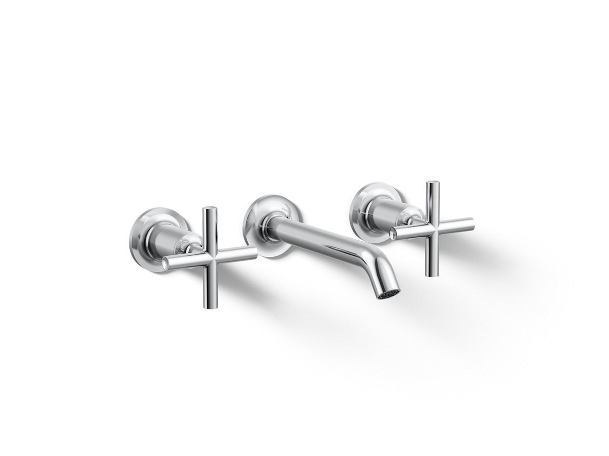 Purist® Wall-mount bathroom sink faucet trim with Cross handles, 1.2 gpm