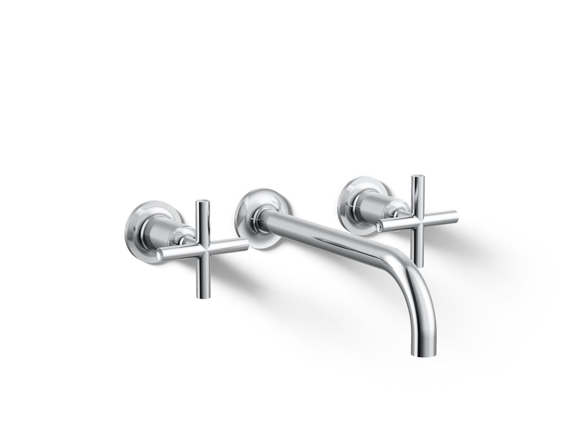 Purist® Wall-mount bathroom sink faucet trim with Cross handles, 1.2 gpm