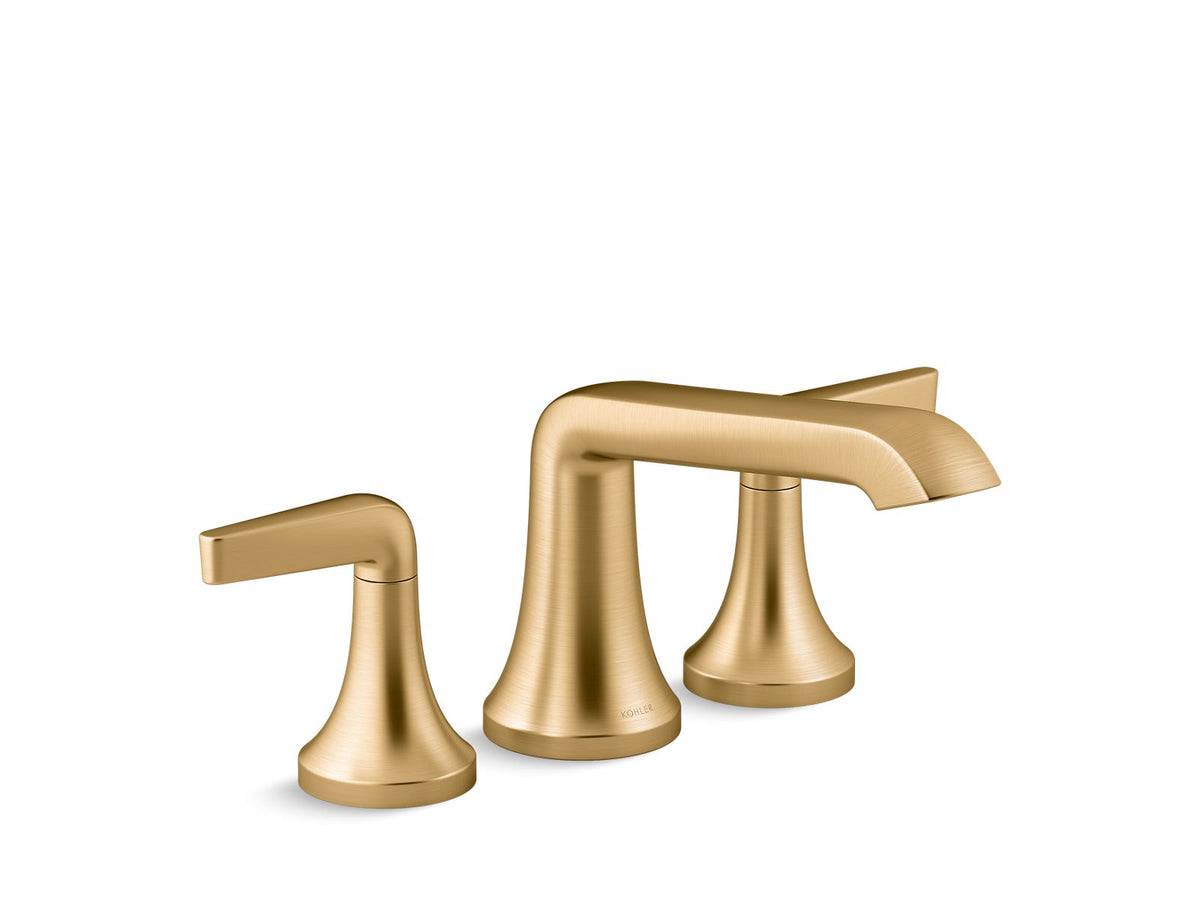 Kohler Tempered® Deck-mount bath faucet trim — Vibrant Brushed Moderne Brass
