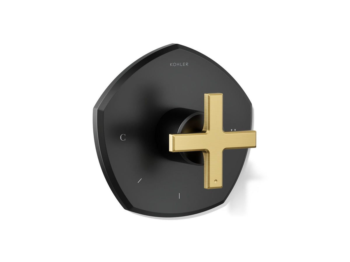 Kohler K-T27040-3 Matte Black with Brushed Moderne Brass