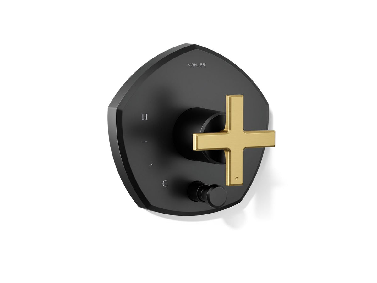 Kohler K-T27044-3-BMB Matte Black with Brushed Moderne Brass