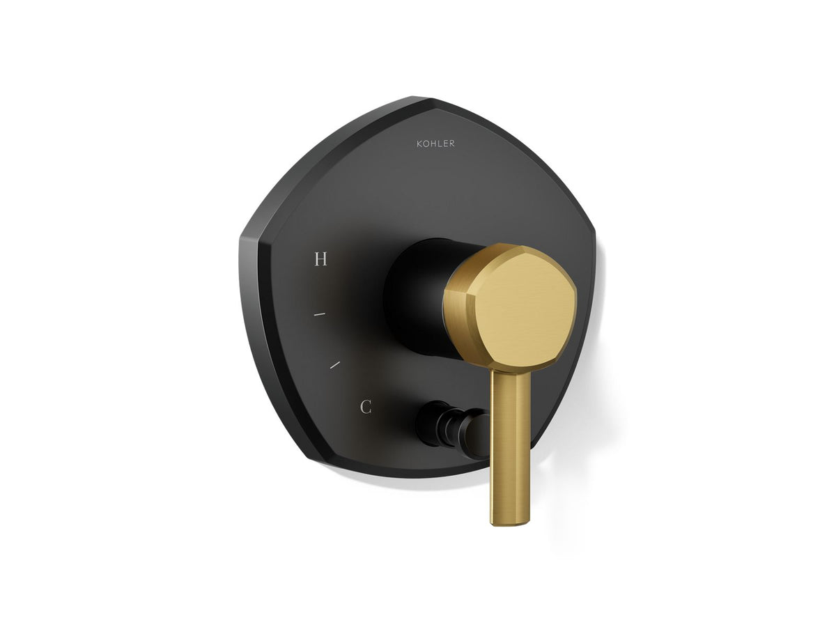 Kohler K-T27044-4 Matte Black with Brushed Moderne Brass