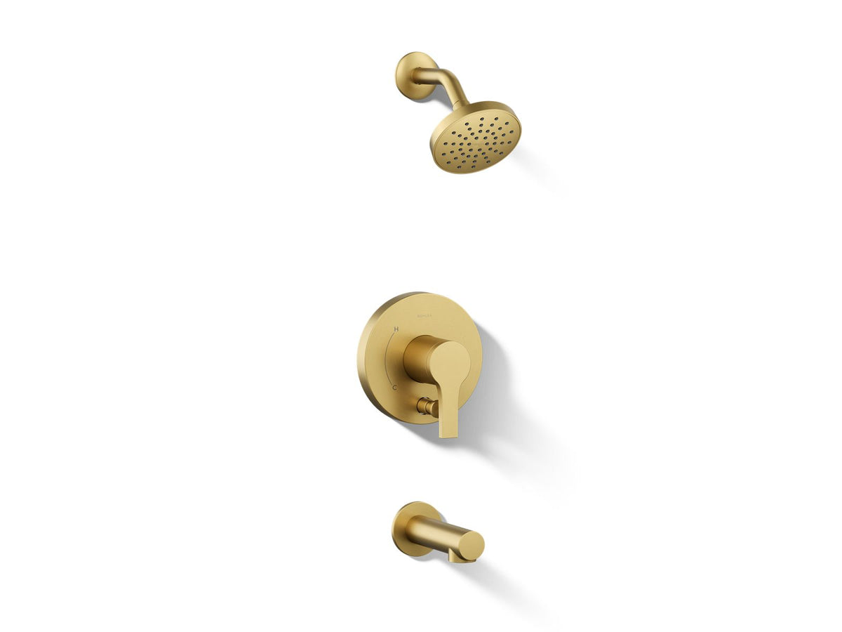 Kohler T35327-4H-2MB Vibrant Brushed Moderne Brass