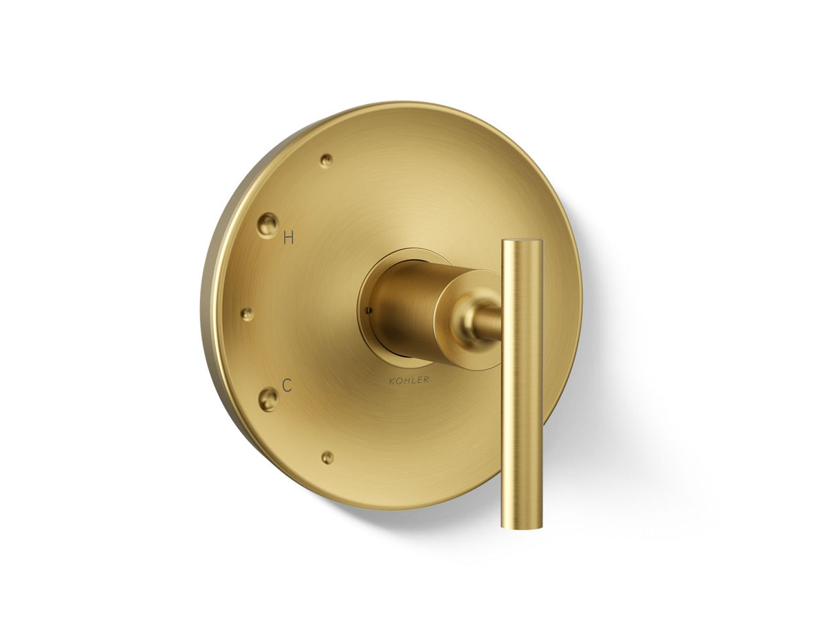 Kohler Purist® Rite-Temp® valve trim with lever handle — Vibrant Brushed Moderne Brass