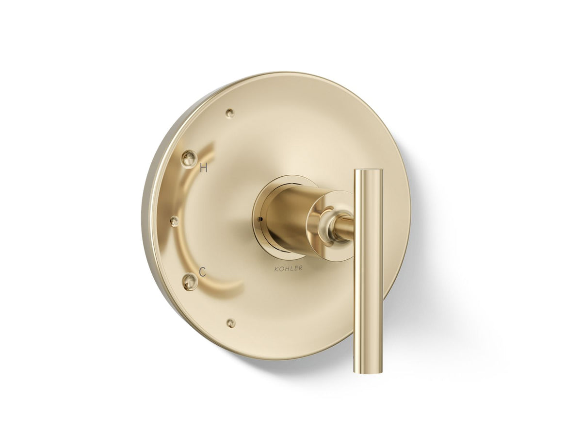Kohler Purist® Rite-Temp® valve trim with lever handle — Vibrant French Gold