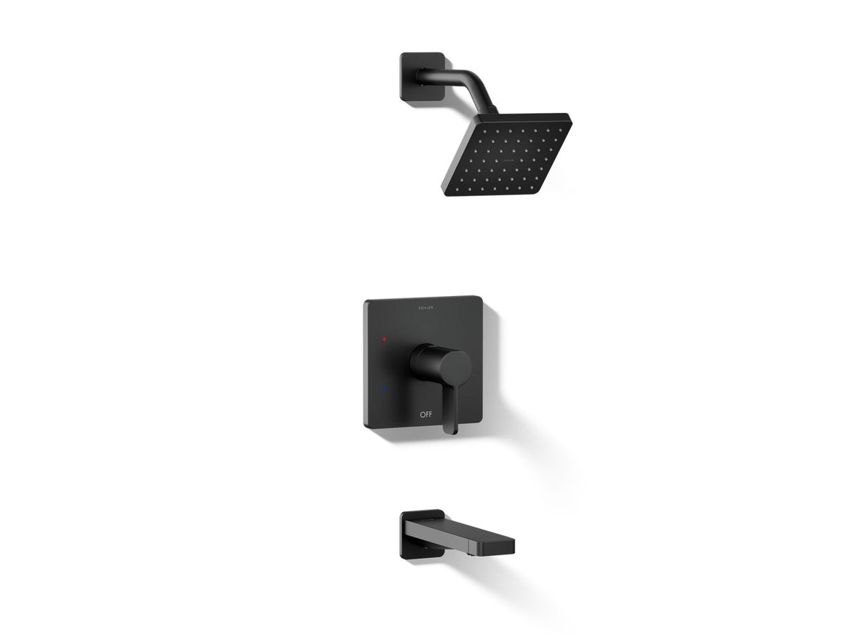 Kohler Parallel® Rite-Temp® bath and shower trim kit, 1.75 gpm — Matte Black