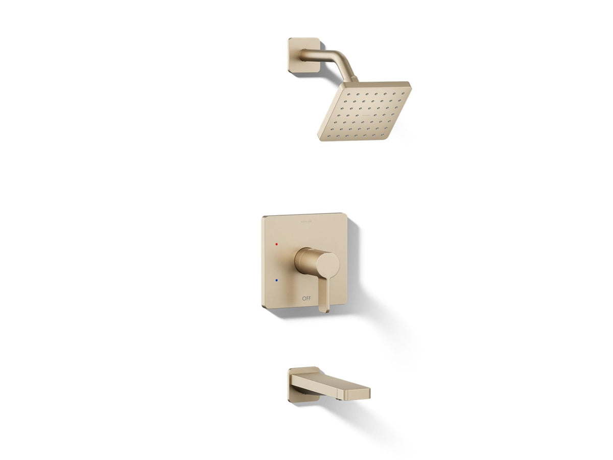 Kohler Parallel® Rite-Temp® bath and shower trim kit, 1.75 gpm — Vibrant Brushed Bronze
