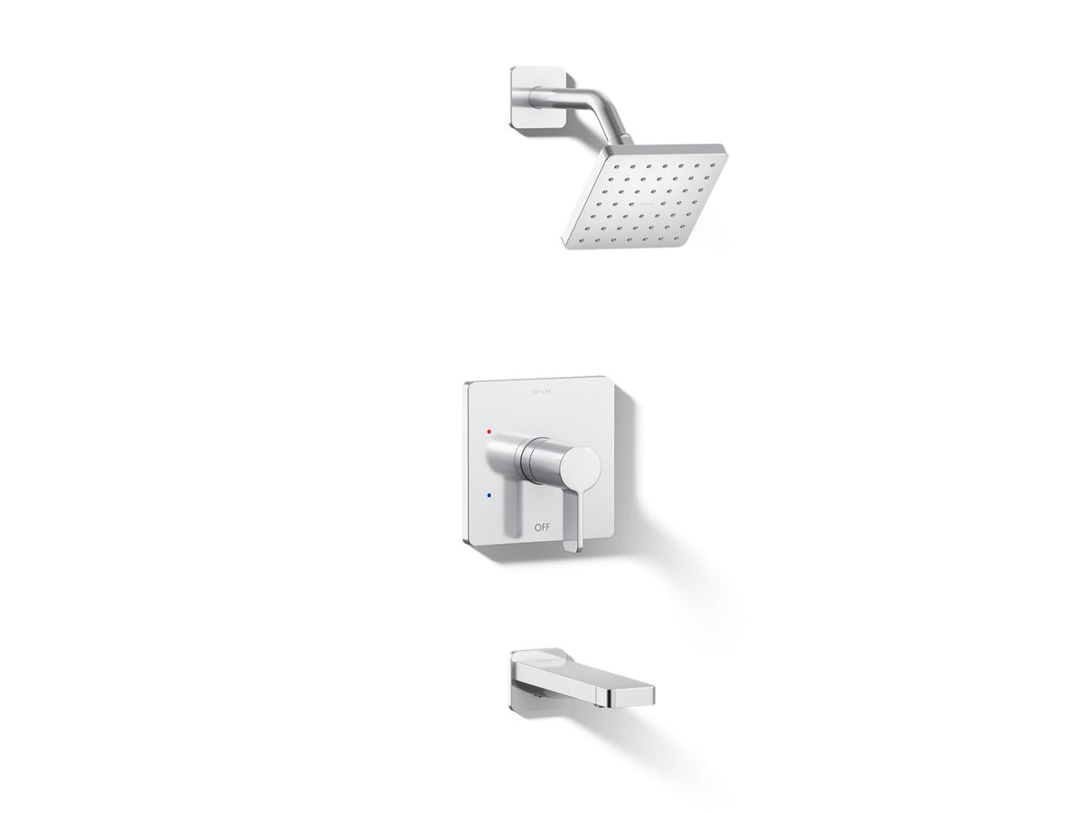 Kohler Parallel® Rite-Temp® bath and shower trim kit, 1.75 gpm — Polished Chrome