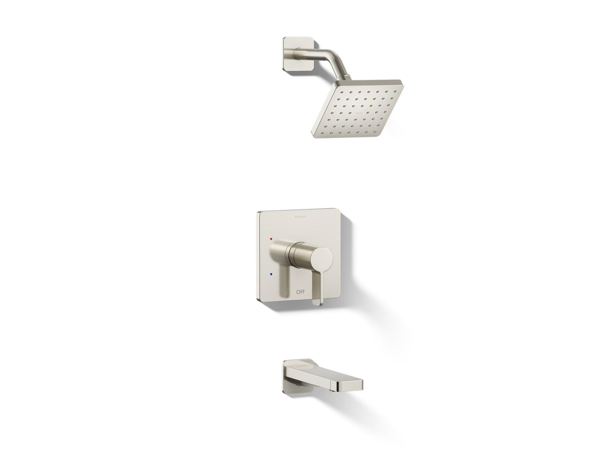 Kohler Parallel® Rite-Temp® bath and shower trim kit, 1.75 gpm — Vibrant Polished Nickel