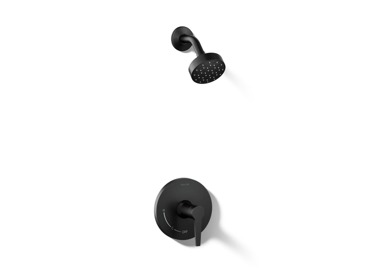 Kohler Pitch® Rite-Temp® shower trim kit, 1.75 gpm — Matte Black