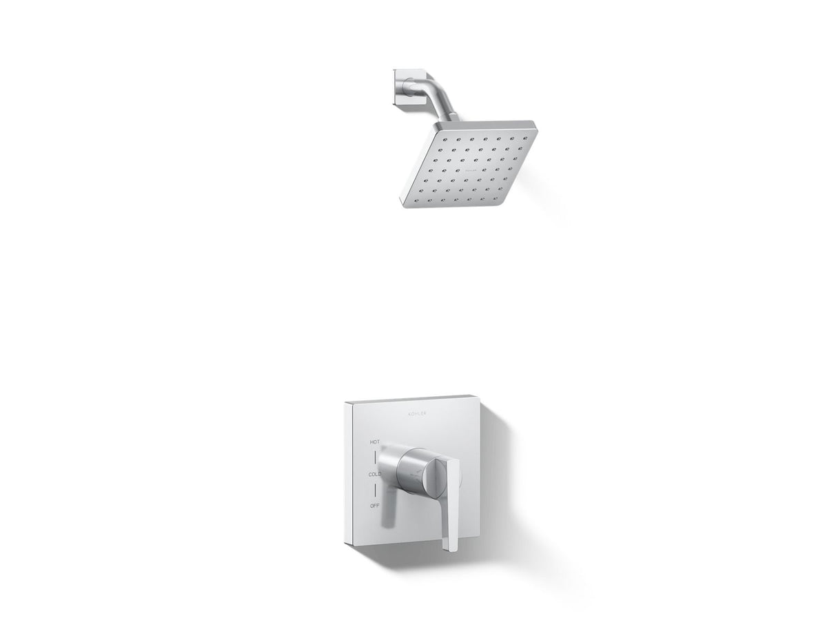 Kohler honesty-rite-temp-shower-trim-with-2-5-gpm-showerhead-and-lever-handle-ts99764-4 — Polished Chrome — TS99764-4-CP