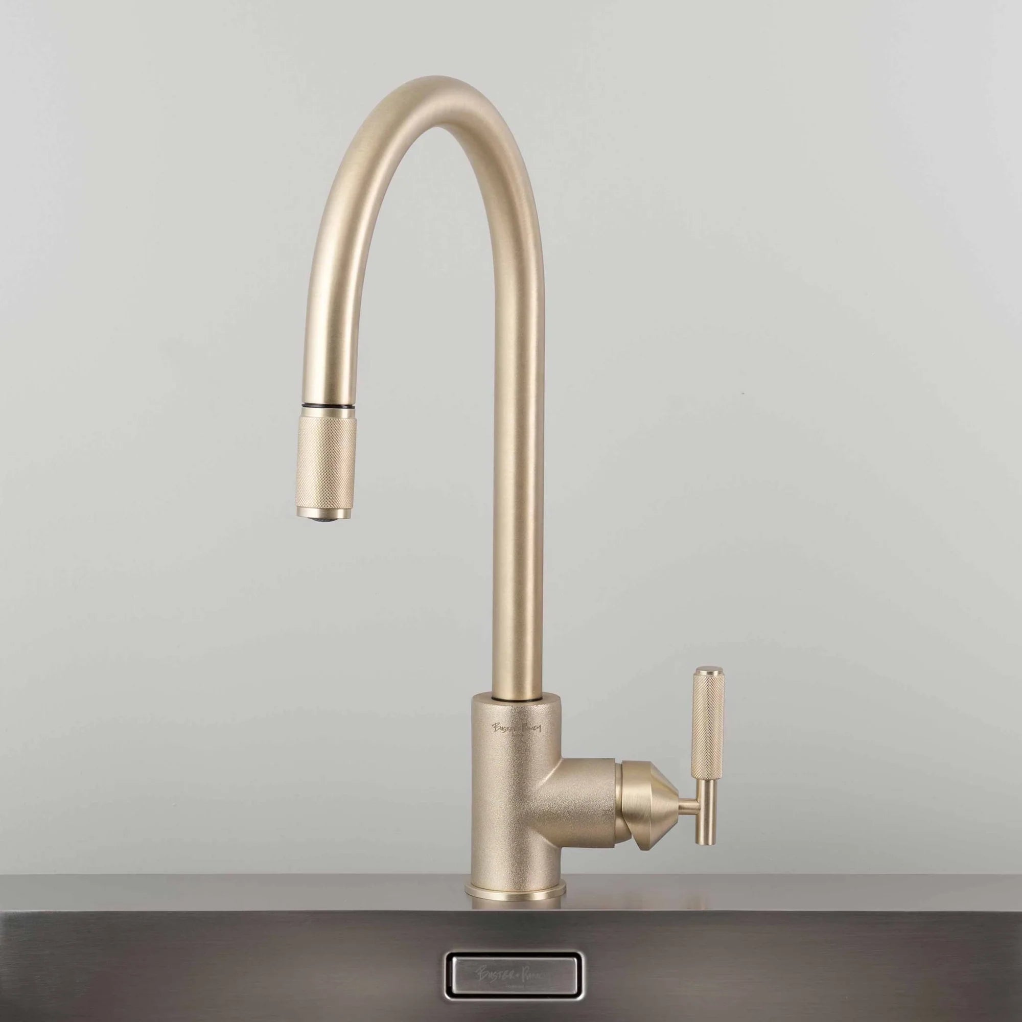 KITCHEN FAUCET PULL OUT W DUAL SPRAY CROSS (BRASS)- BUSTER + PUNCH NKT ...