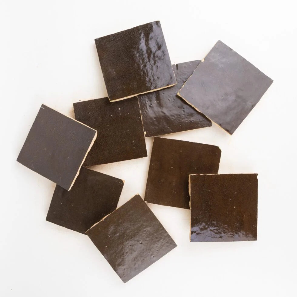Sognare Zellige Bespoken 4''x 4'' Espresso Noire