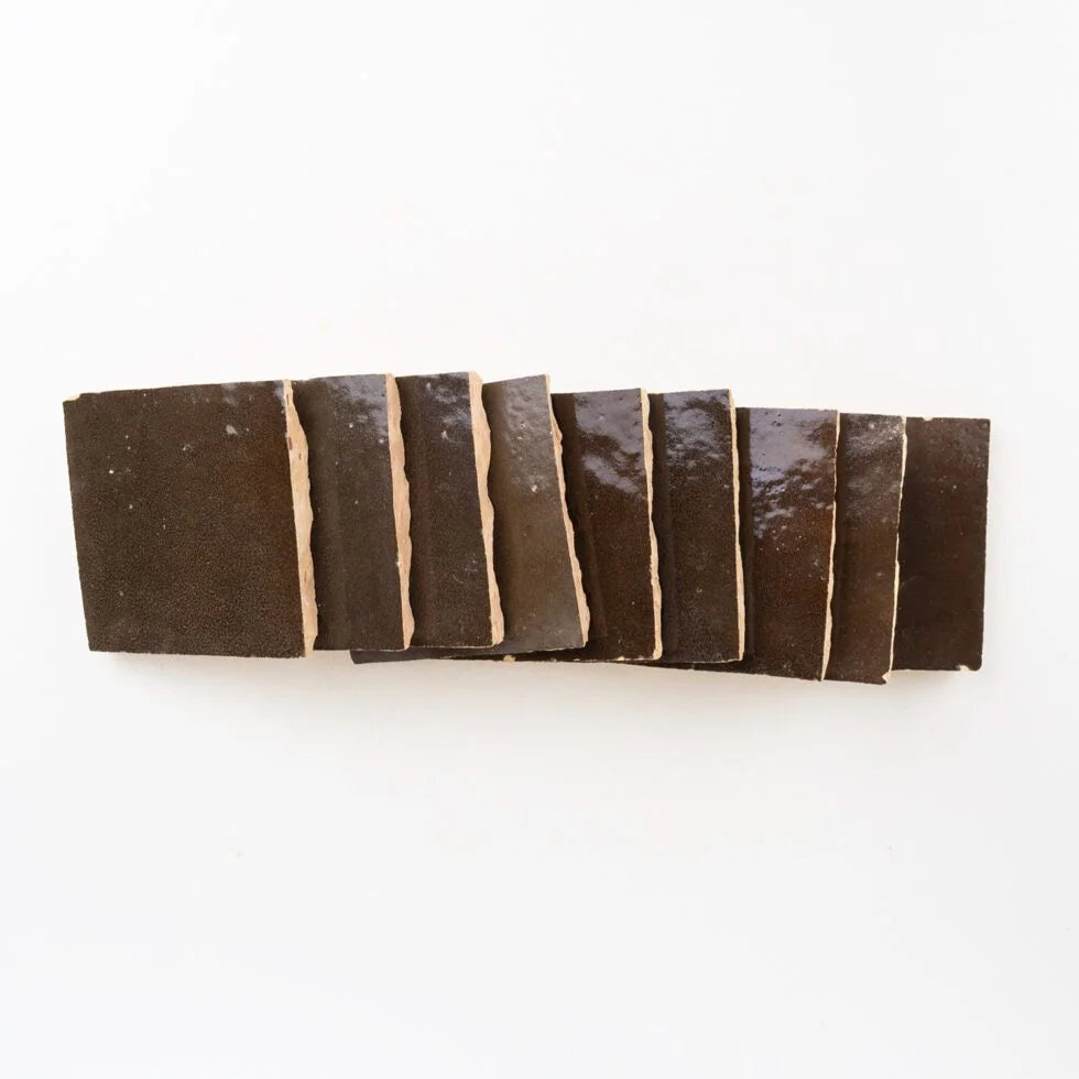 Sognare Zellige Bespoken 4''x 4'' Espresso Noire