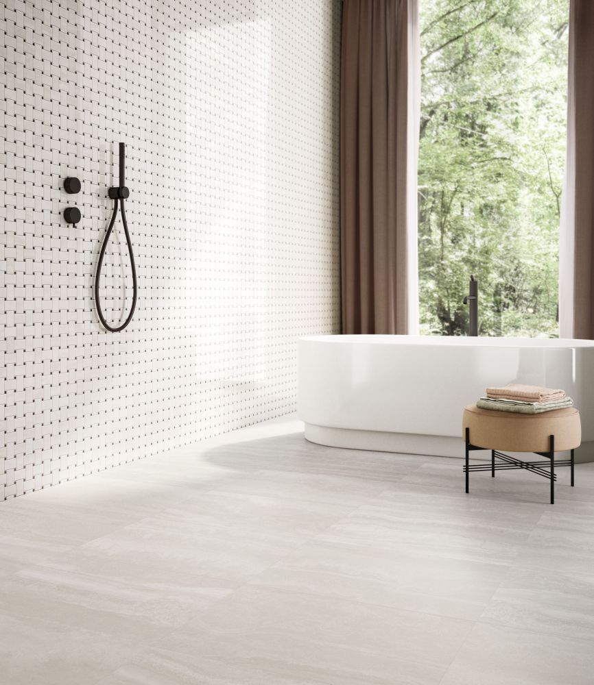 ELY Appia Vein Cut White Matte 12x24 