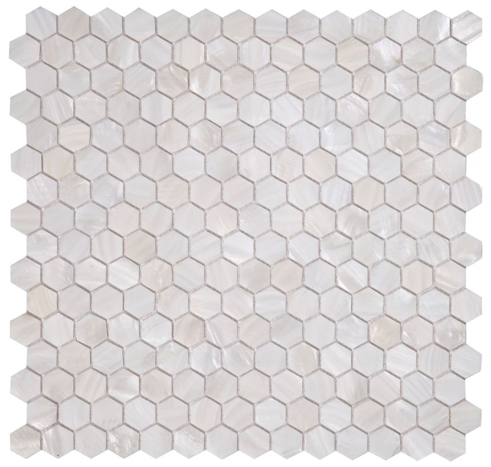 ELY Pearl White Hexagon 11.5 x 11.75
