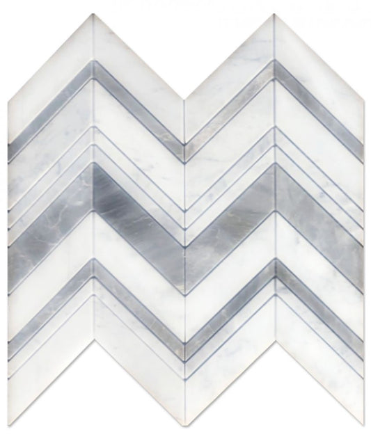 ELY Chevron Ravenna Grey 11.75x12.25
