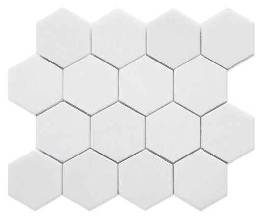 ELY Hexagon Thassos Polished 3x3 
