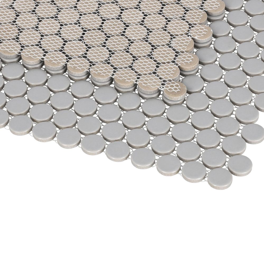 ELY Penny Round City Grey Matte 11.5x12.25