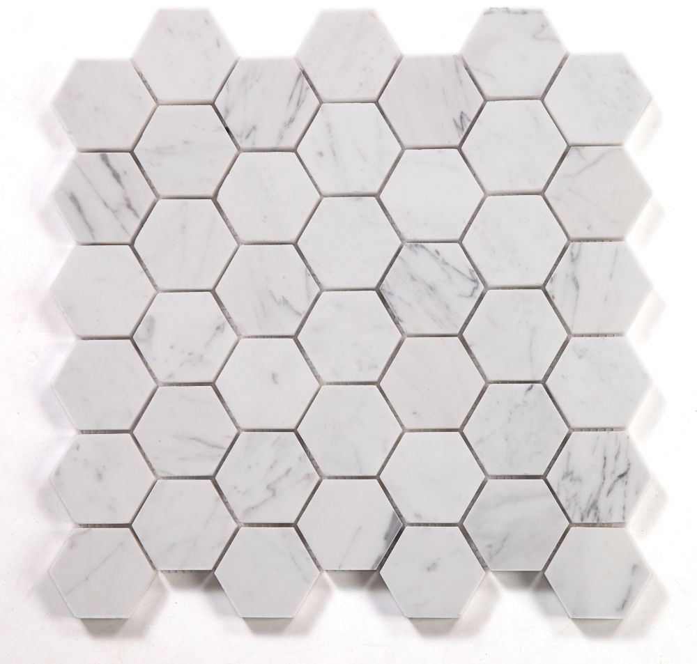 ELY Hexagon Calacatta White Honed 2'' 11.75x12 