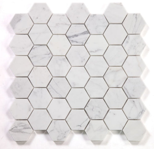 ELY Hexagon Calacatta White Polished 2'' 11.75x12 