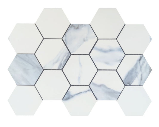 ELY Calacatta Blue Matte Hexagon 9x12