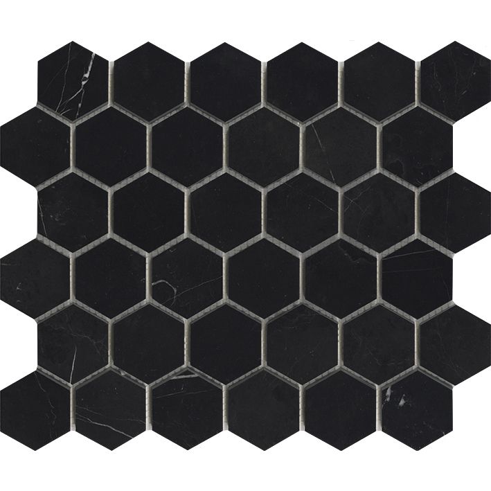 Porcelanosa Essential Hexagon Neg Mar Pulido 10x12