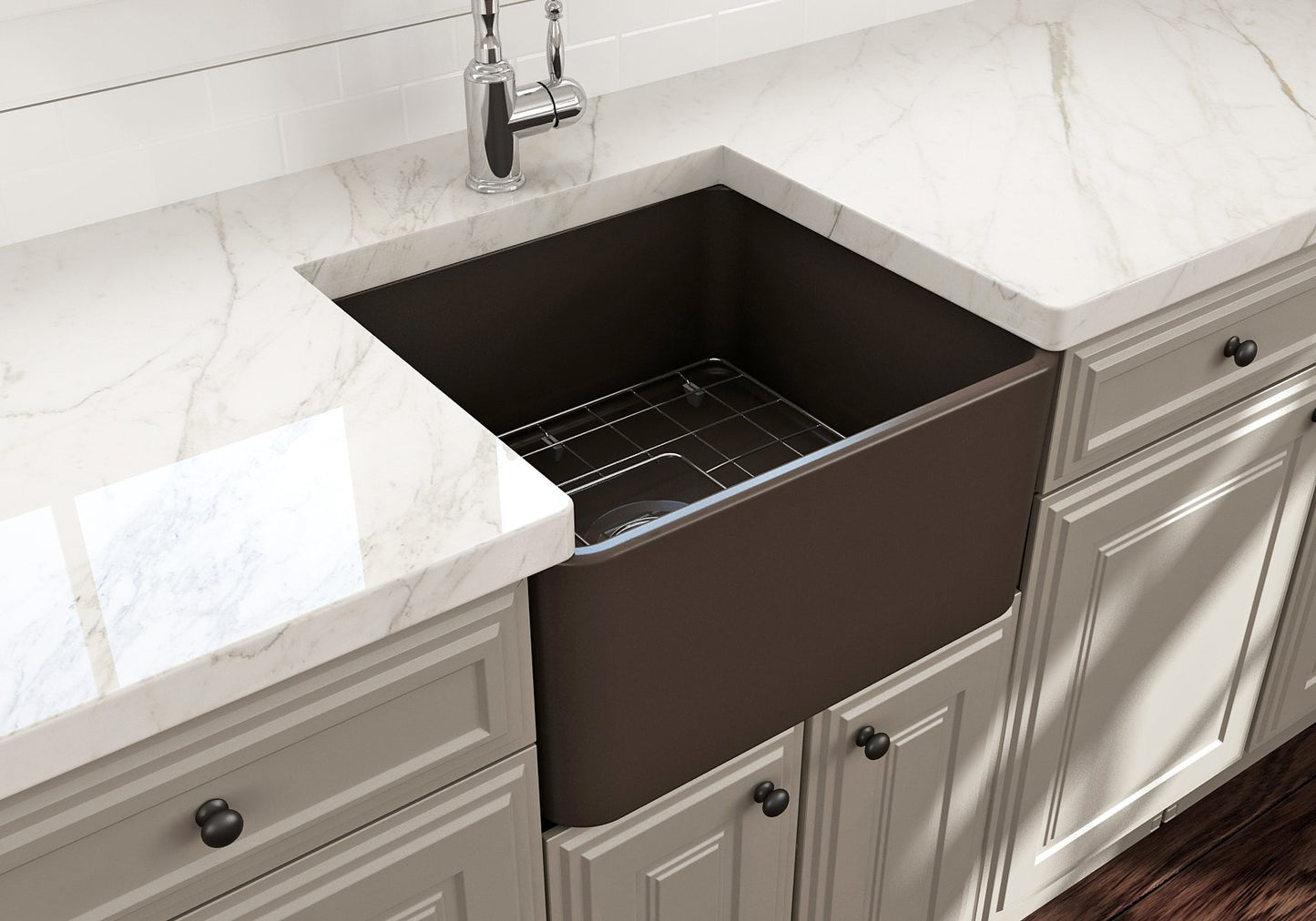 Bocchi Farmhouse Apron Front Fireclay 20" Single Bowl Kitchen Sink (Call for special pricing)