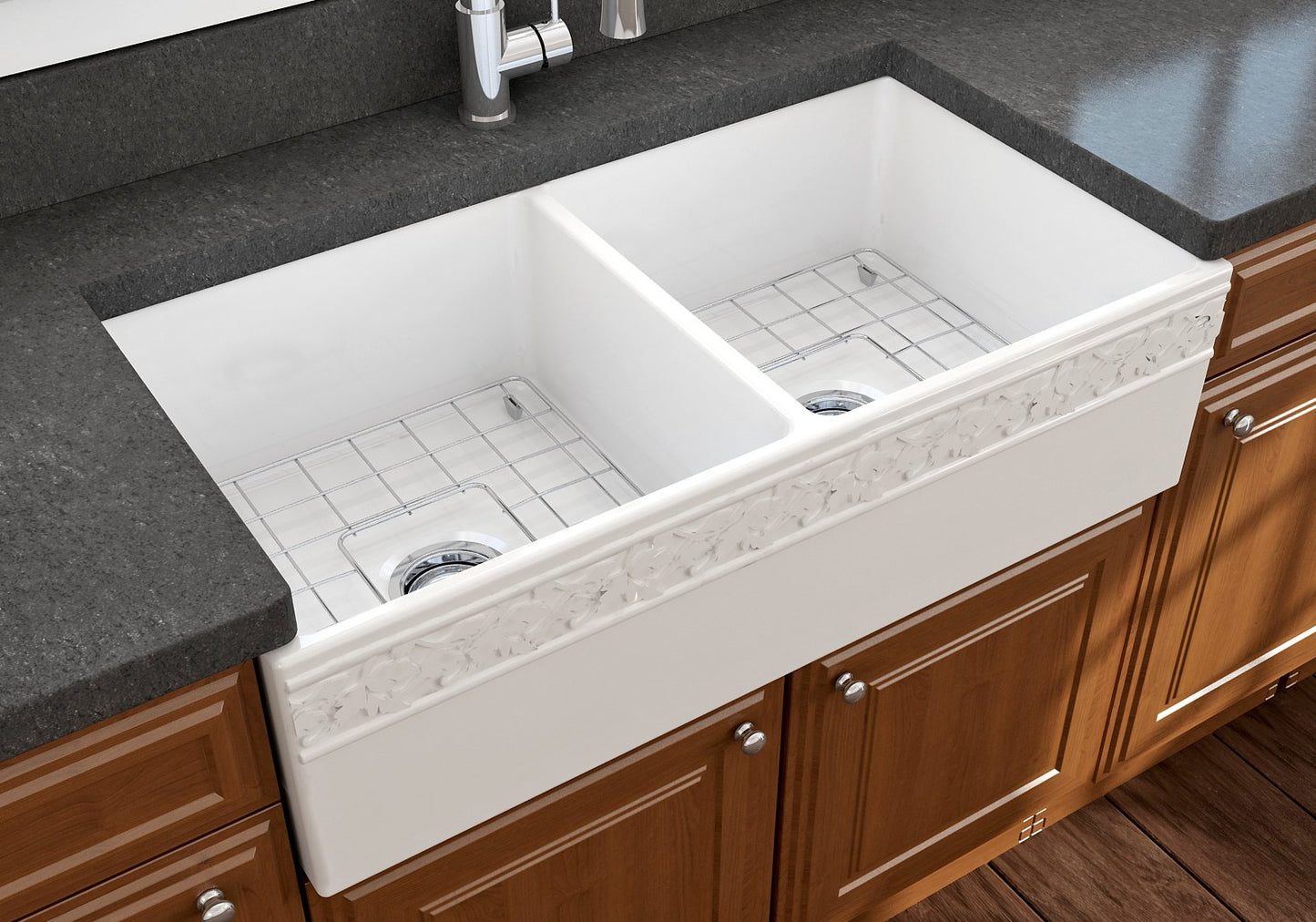 Bocchi Farmhouse Apron Front Fireclay 36" Double Bowl Kitchen Sink (Call for special pricing)