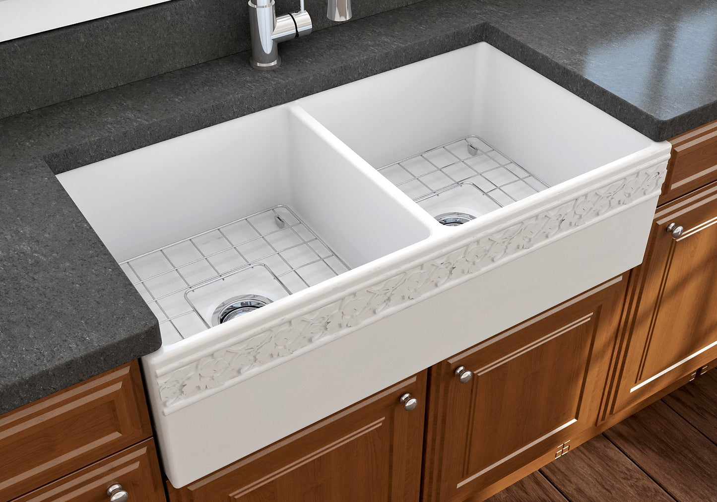 Bocchi Farmhouse Apron Front Fireclay 36" Double Bowl Kitchen Sink (Call for special pricing)