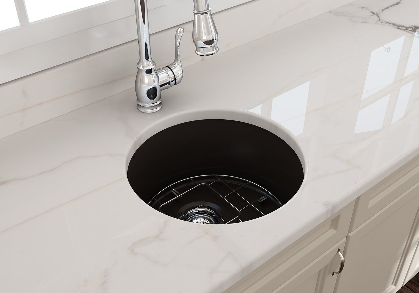 Bocchi Undermount Fireclay 18" Round Single Bowl Kitchen Sink (Call for special pricing)