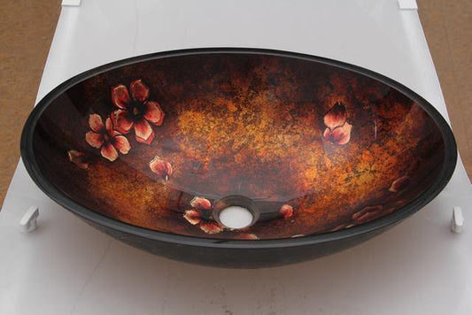 Enchanted Garden Hand Made Tempered Glass Vessel Sink