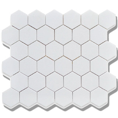 Tile 2X2 Hexagon White Matte Mosaic
