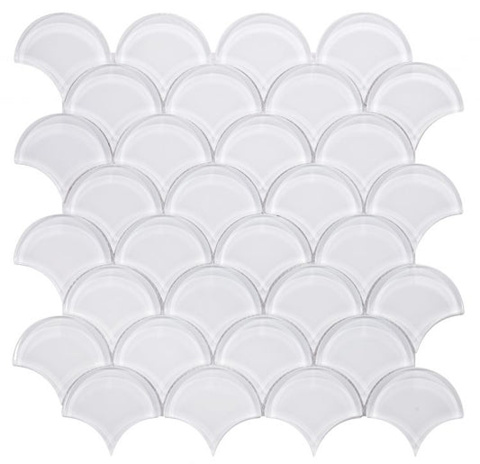 Elysium Dragon Scale White Glass 12x12